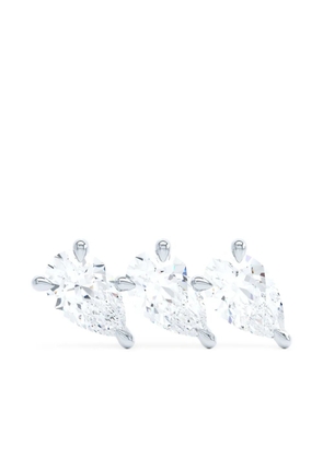 LOEV 18kt recycled white gold The Triple Pear diamond earring - Silver