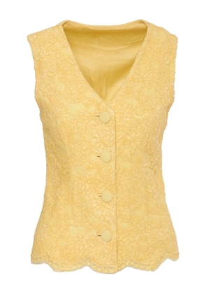 Gai Mattiolo Vintage laced vest top - GIALLO
