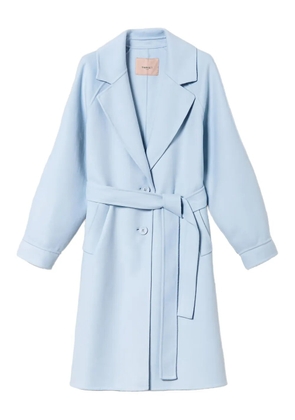 TWINSET belted single-breasted coat - Blue