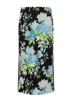 Moschino floral-print midi skirt - Black