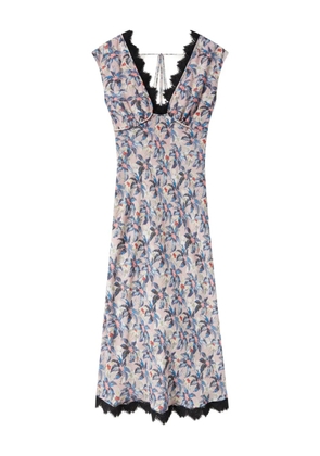 La DoubleJ Luna floral-print V-neck midi dress - Pink