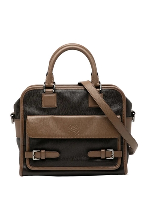 Loewe Pre-Owned 2013-2025 Bicolor Grained Calfskin Cruz satchel - Brown