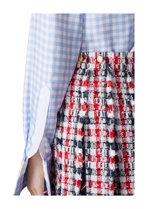 Thom Browne gingham satin-ribbon tweed pleated mini skirt - Red