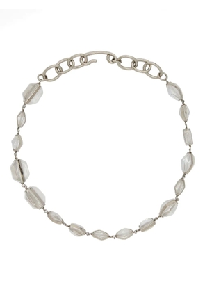 Jil Sander stone-embellished chain necklace - Silver