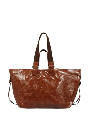 ISABEL MARANT large Wardy leather double-handle tote bag - Brown