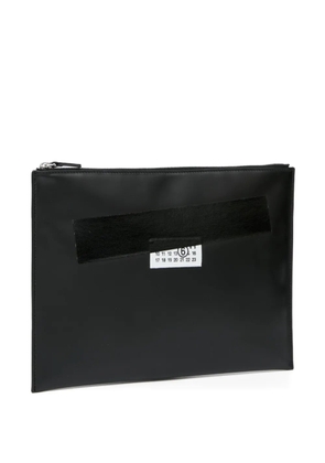 MM6 Maison Margiela logo-patch cutch bag - Black