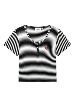 CHOCOOLATE striped logo T-shirt - Black
