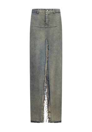Rick Owens frayed denim skirt - Blue