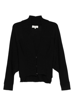 PSOPHIA ribbed buttoned cardigan - Black
