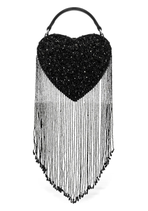 Moschino heart-shaped beaded tote bag - Black