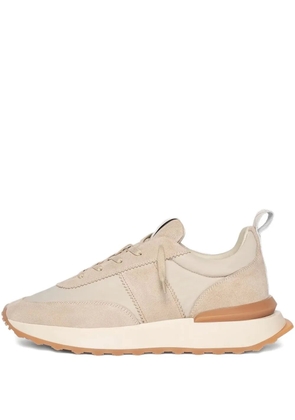 Manière De Voir Monaco suede leather paneled sneakers - Neutrals