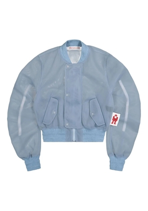 Walter Van Beirendonck semi-sheer bomber jacket - Blue