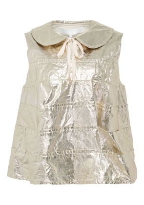 Comme des Garçons TAO foil-effect Peter Pan-collar blouse - Gold