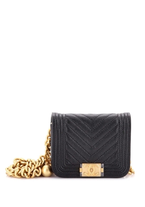 CHANEL Pre-Owned Boy Flap Chain Chevron Caviar belt bag - Black