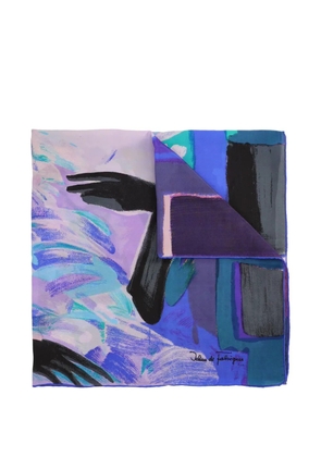 Vintage Jehan De Fabregues silk foulard - Blue