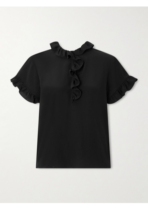 Chloé - Ruffled Silk Crepe De Chine Blouse - Black - FR 34,FR 36,FR 38,FR 40,FR 42,FR 44,FR 46