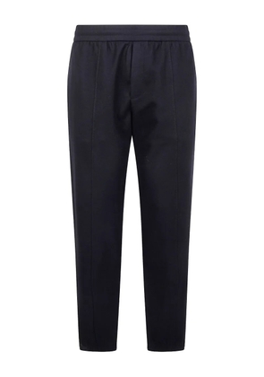 Emporio Armani elasticated-waist wool trousers - Black