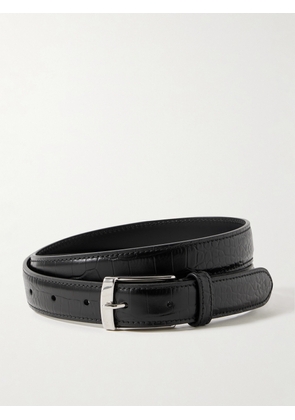 Nili Lotan - Dana Croc-effect Leather Belt - Black - 65,70,75,80,85,90,95