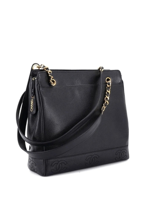 CHANEL Pre-Owned Stitched CC Caviar Medium shoulder bag - Black