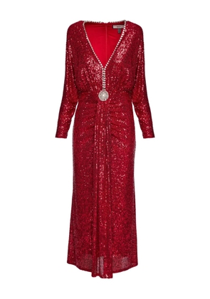 NISSA embellished sequined maxi dress - Red