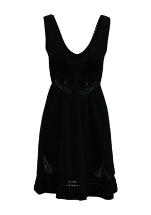 SANDRO lace-trimmed sleeveless mini dress - Black