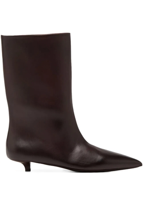 Marsèll leather pointed-toe kitten-heel boots - Brown