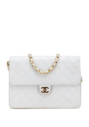 CHANEL Pre-Owned 1984-1986 CC Quilted Lambskin Single Flap shoulder bag - White