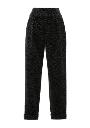 Temperley London leopard-print velvet trousers - Black