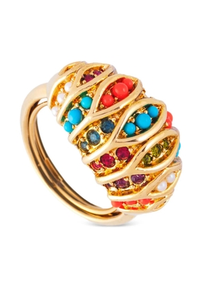 Susan Caplan Vintage 1980s D'Orlan bead-embellished ring - Gold