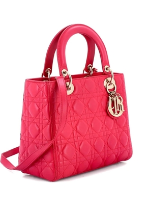 Christian Dior Pre-Owned Lady Dior Bag Cannage Quilt Lambskin Medium satchel - Pink
