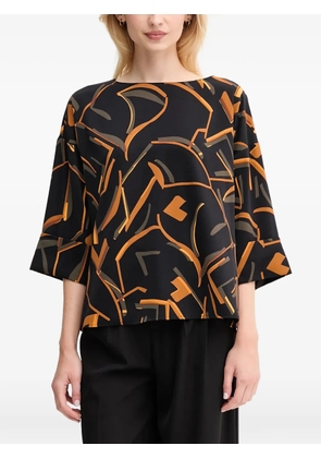 Joseph Ribkoff geometric-print flared-sleeve blouse - Black