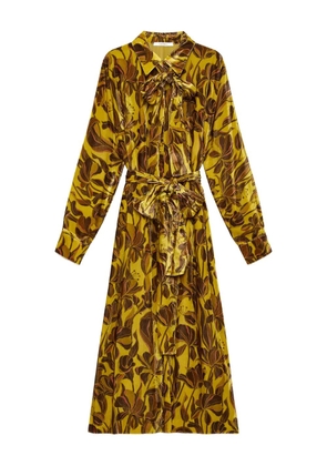 MALIPARMI floral-print belted maxi dress - Yellow