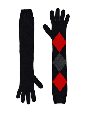 Proenza Schouler diamond-pattern cashmere gloves - Black