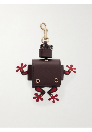 Anya Hindmarch - Frog Textured-leather And Gold-tone Earphone Case - Brown - One size