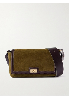 Anya Hindmarch - Mortimer Frame Leather-trimmed Suede Shoulder Bag - Green - One size