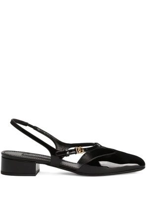 Dolce & Gabbana patent leather slingback pumps - Black