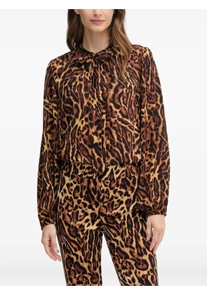Joseph Ribkoff bow animal-print top - Brown