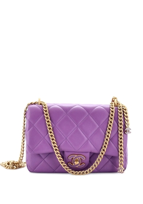 CHANEL Pre-Owned Pending CC Square Flap Bag Quilted Lambskin Small shoulder bag - Purple