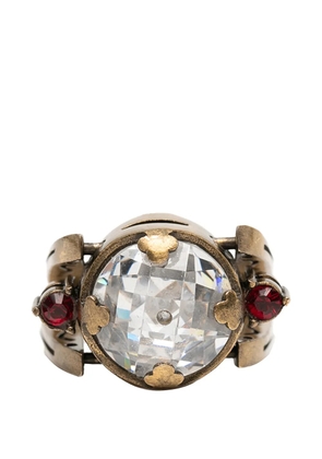 Christian Dior Pre-Owned 2000-2025 Gold Plated Crystal Bee Ring costume ring