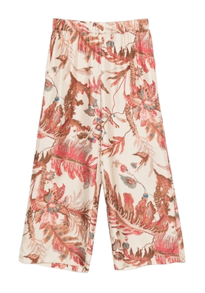 Weekend Max Mara floral-print silk trousers - Neutrals