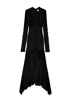 Blumarine ruched long-sleeve gown - Black