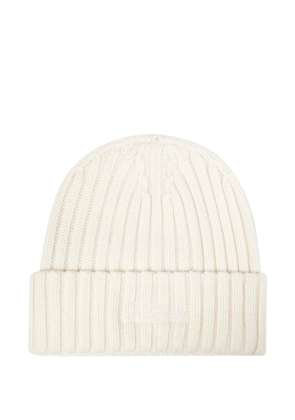 MC2 Saint Barth ribbed embroidery beanie - White