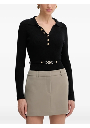 FRACOMINA button ribbed top - Black