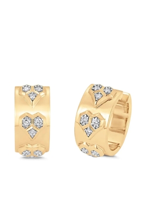 Sara Weinstock 18K yellow gold Honey Comb diamond hoop earrings