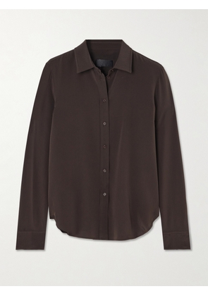 Nili Lotan - Gaia Silk Crepe De Chine Shirt - Brown - x small,small,medium,large,x large