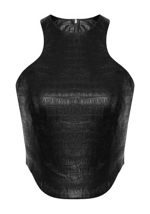 Lika crocodile-effect zip-fastening top - Black