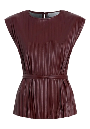 Proenza Schouler White Label Lyra pleated belted top - Red