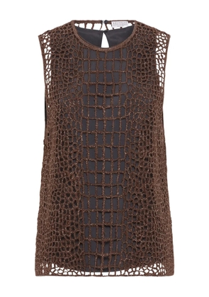 Brunello Cucinelli crocodile-effect top - Brown