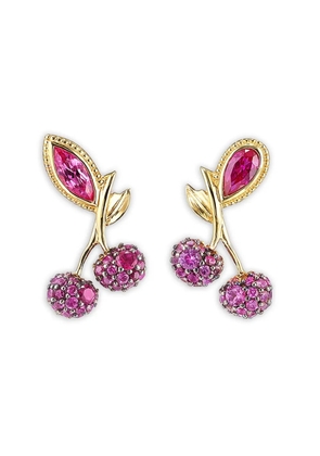 Anabela Chan 14K yellow gold and and 18K gold vermeil Cherry multi-stone earrings