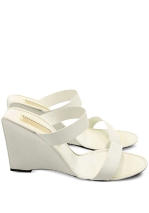 Michael Kors Vintage 100mm leather wedge mules - White